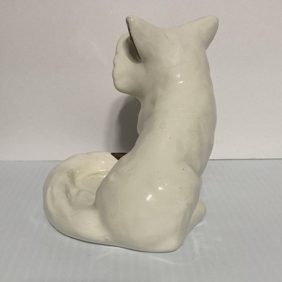 White Ceramic FOX Bronze Accents Candle Holder BETTER HOMES AND GARDENS 5 inches - Picture 8 of 12